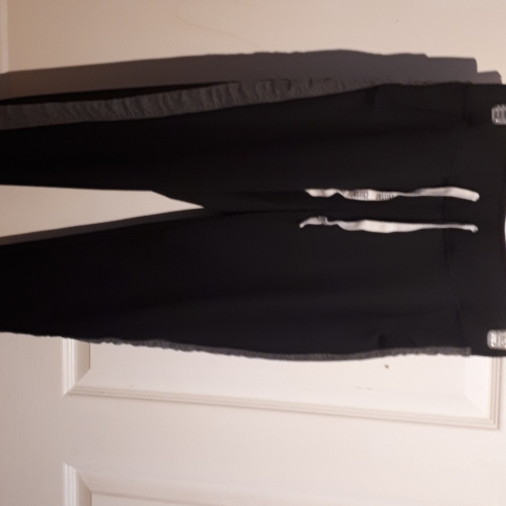 Black and gray sweatpants